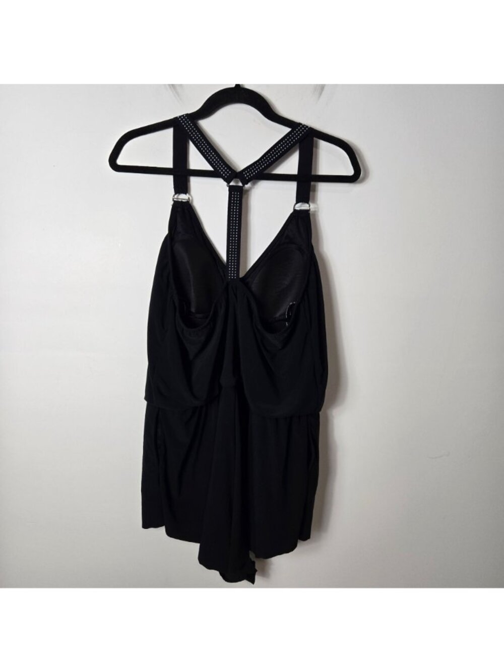 MagicSuit Suit 16 Studded Gabby Romper Racerback One-Piece Swimsuit Black - Picture 8 of 15